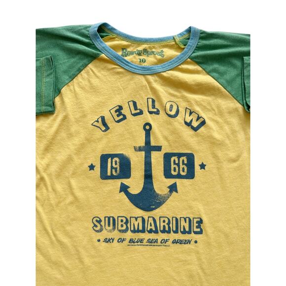 Rowdy Sprout Beatles Yellow Submarine Raglan Tee Size 10 - Picture 2 of 4